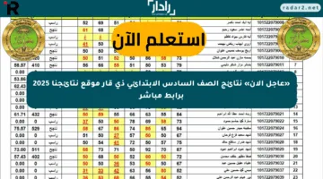 «عاجل الآن» نتائج الصف السادس الابتدائي ذي قار موقع نتائجنا 2025 برابط مباشر
